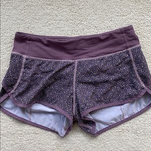 Lululemon Purple Floral Speed Short